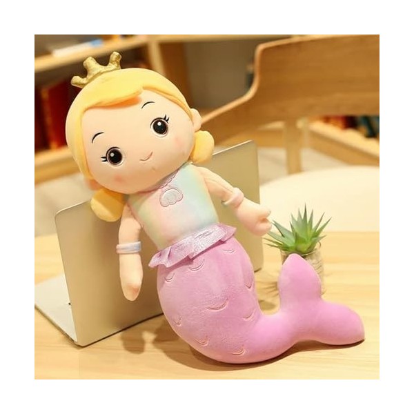 NOpinz Couronné Sirène Peluche Jouets Enfants Filles Dessin Animé Peluche Petite Sirène Poupée Canapé Oreiller Petite Amie Ca