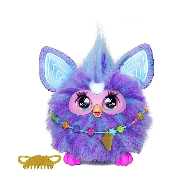 Hasbro Furby Jouet Interactif Couleur Corail Activé par la Voix, pour Enfants à partir de 6 Ans, 15 Accessoires de Mode, Joue