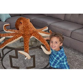 Wild Republic Cuddlekins Jumbo Poulpe, Animal en Peluche, 76 cm, Cadeau pour Bébés, Peluche Écologique, Rembourrage Fabriqué 