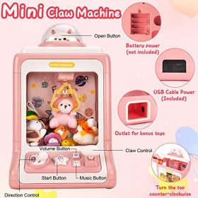 JHkim Jouets pour Filles 4-10 Ans, Mini Machine à Pinces pour Enfants, Cadeau danniversaire de Noël, avec 10 Mini Jouets Mig