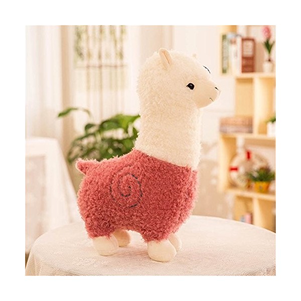 Zinsale Peluche en forme de mouton dalpaga - Oreiller en peluche - Rose - 70 cm