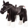 Götz 3402783 Cheval de poupée Noir coiffable - Grand Cheval en Peluche pour poupées - Hauteur au Garrot 37 cm - Cheval Noir e