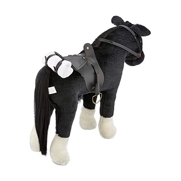 Götz 3402783 Cheval de poupée Noir coiffable - Grand Cheval en Peluche pour poupées - Hauteur au Garrot 37 cm - Cheval Noir e