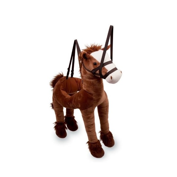 Cheval en bandoulière "Maxi", cheval en peluche de haute qualité pour enfants avec pelage et courroies réglables pour une pro
