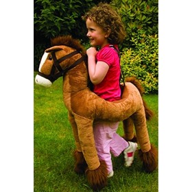 Cheval en bandoulière "Maxi", cheval en peluche de haute qualité pour enfants avec pelage et courroies réglables pour une pro