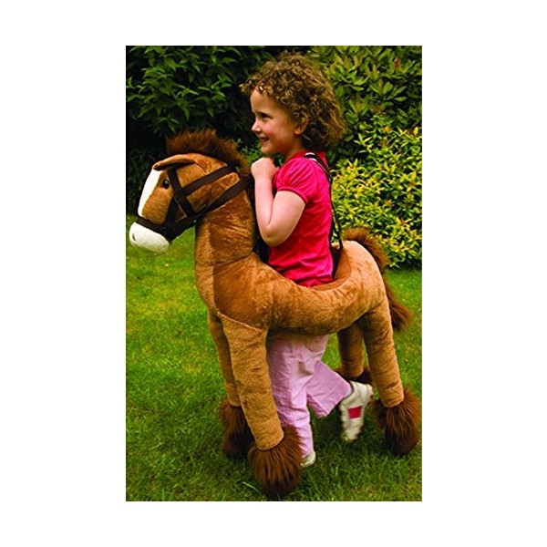 Cheval en bandoulière "Maxi", cheval en peluche de haute qualité pour enfants avec pelage et courroies réglables pour une pro