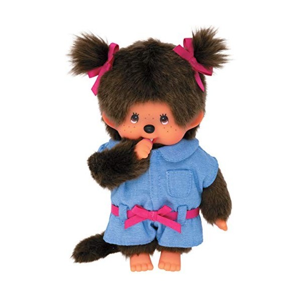 Bandai - Monchhichi - peluche - Fille combinaison Jeans 20 cm