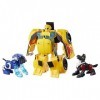 TRANSFORMERS Rescue Bots - Robot Bumblebee Voiture Electronique 15cm avec Compagnons - Jouet Transformable 2 en 1