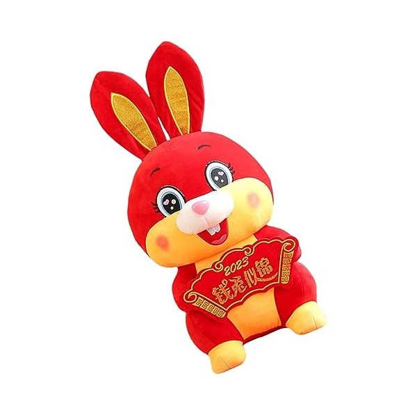 Toyvian 4 Pièces Lapin en Peluche Figurines De Lapin du Nouvel an Poupée De Mascotte De Lapin Peluche Zodiaque Chinois Zodiaq