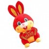 Toyvian 4 Pièces Lapin en Peluche Figurines De Lapin du Nouvel an Poupée De Mascotte De Lapin Peluche Zodiaque Chinois Zodiaq