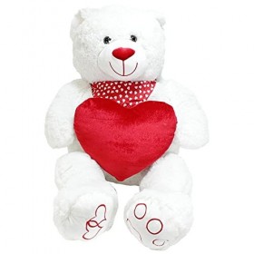 Selection Varzi depuis 1956 - Ours Peluche 1 mètre blanc avec cœur