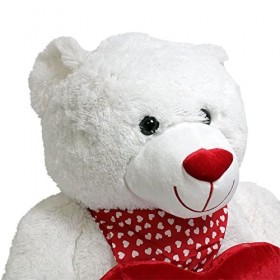 Selection Varzi depuis 1956 - Ours Peluche 1 mètre blanc avec cœur