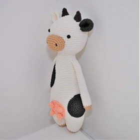Vache peluche 28cm crocheté main Amigurumi Marshmallow Toys