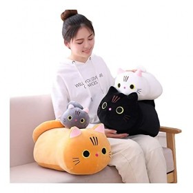 SKUZA Peluches, 25cm 35cm 50cm Jouet for Chat en Peluche Blanc Noir Marron Animal en Peluche Chat Coussin en Peluche Jouets f