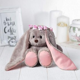 GMMH Peluche lapin Zaika Li en rose de 25 cm avec couronne 