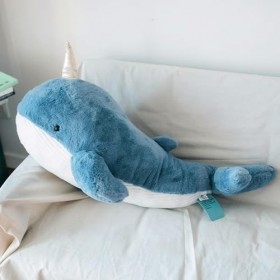 EacTEL Coussin de baleine géante en peluche jouet baleine coussin baleine poupée cadeau de Noël cadeau danniversaire 90cm 4