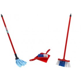 Theo Klein 6706 Vileda Mop Set I with Mop, Broom and Dustpan and Brush Set I In the Popular Vileda Design I Toy for Children 