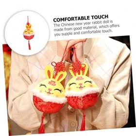 ibasenice 4 Pièces Pendentif Lapin Ornements du Nouvel an Lunaire Décoration De Lapin du Nouvel an Lunaire Statue danimal du