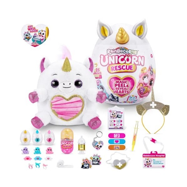 Rainbocorns Unicorn Rescue, Sucre Animal de Compagnie en Peluche Surprise à Collectionner, 9262B, Sugar