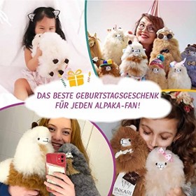 Inkari Peluche en alpaga véritable laine dalpaga I Coffret cadeau danniversaire I Cadeaux exceptionnels pour femmes et fill
