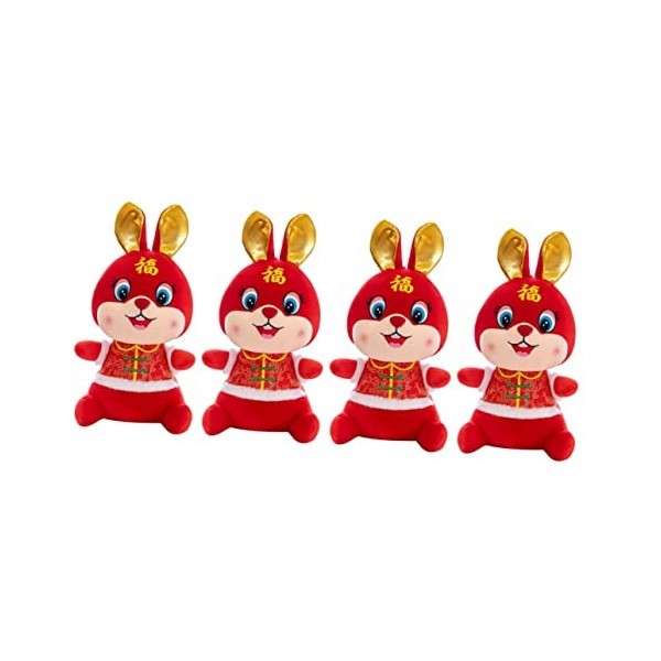 Toyvian 8 Pièces Bouton Tang Costume Lapin Année des Poupées De Lapin Jouet De Poupée De Lapin en Peluche Jouet De Mascotte d