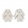 J-Line Lapin Peluche Blanc Medium Assortiment De 2 - 2 unités