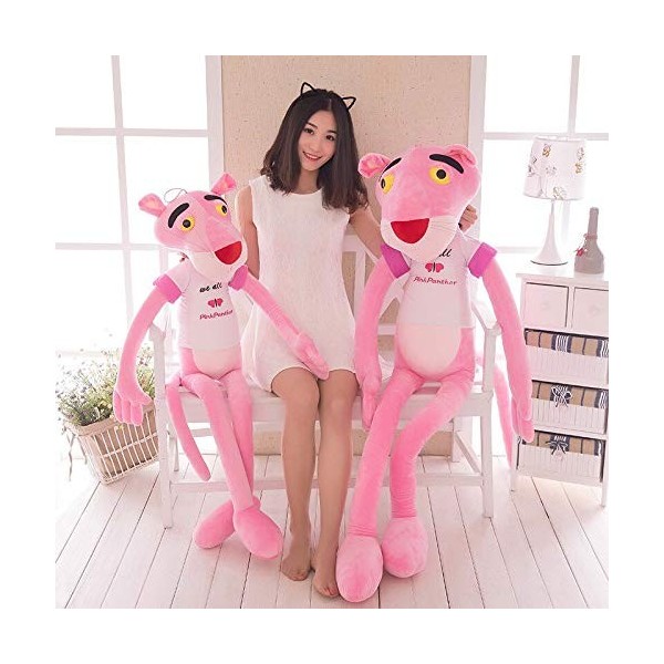 EZLAM 60-130cm Rose Panthère Peluche Peluche Grande Panthère Poupées Léopard Poupées en Peluche pour Mode Adolescents Très Do