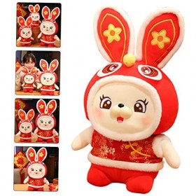 ibasenice 4 Pièces Mascotte De Lannée du Lapin Cadeau De La Fête du Printemps Zodiaque Lapin Chinois Mascotte De Lapin du Zo
