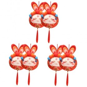 Totority 6 Pièces Mascotte De LAnnée du Lapin Mascotte De Lapin Poupées Suspendues Année du Lapin Animal en Peluche Poupées 