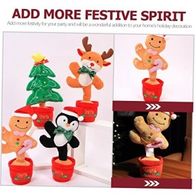 ibasenice 2 Pièces Jouet Chantant De Noël Danser Et Jouer Jouets Menés Jouet Électrique De Noël Arbre De Noël Dansant Imitant
