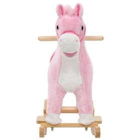 vidaXL Cheval à Bascule Peluche Rose Animal Basculer pour Bébé Jouet denfant
