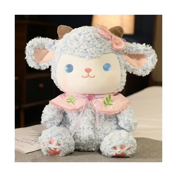 LfrAnk Kawaii Laine Jouet Rose Cachemire Agneau Jouet Peluche Animal Laine poupée Mignon Saint Valentin Cadeau Anniversaire C
