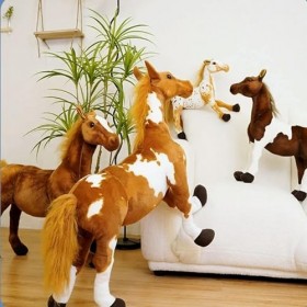 SaruEL Cheval Peluche Jouets Mignon en Peluche Animal Poupée Doux Cheval Jouets Enfants Cadeau D’Anniversaire Décoration À La