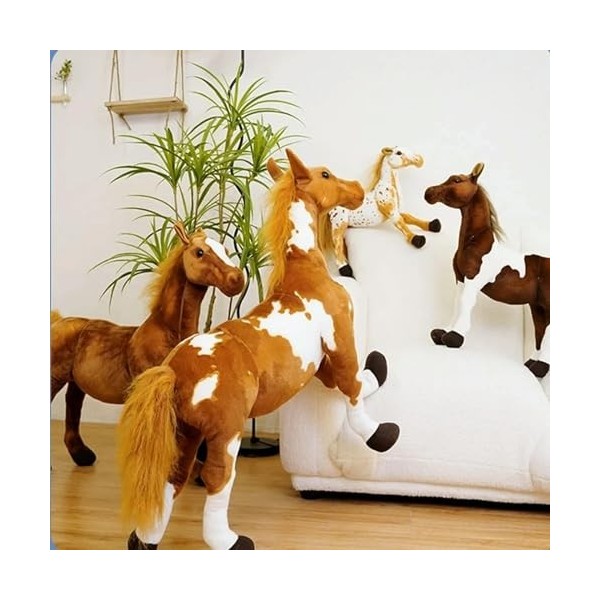 SaruEL Cheval Peluche Jouets Mignon en Peluche Animal Poupée Doux Cheval Jouets Enfants Cadeau D’Anniversaire Décoration À La