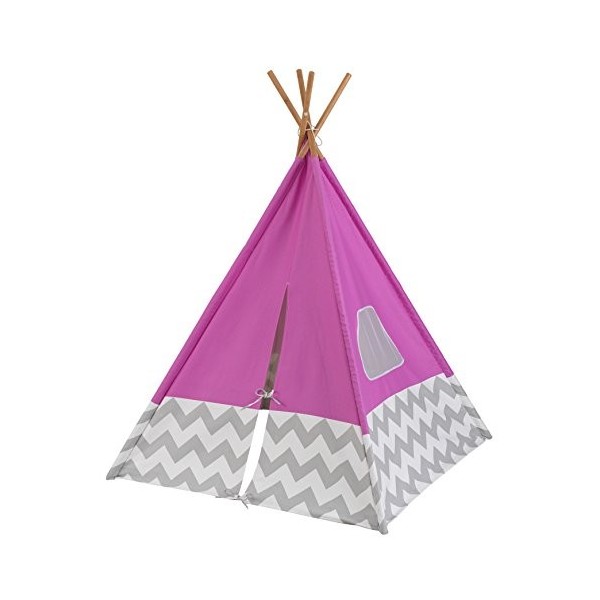 KidKraft Tipi Enfant Turquoise en Bois et Toile, Tente pour Enfants, Tente de Jeu intérieure et extérieure, Jouet Enfant dès 