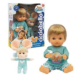 Cicciobello - Souris Gigio avec Son ami Doux sont prêts pour la Berceuse, Peluche Topo Gigio et Sucette Inclus, 30 cm, pour L