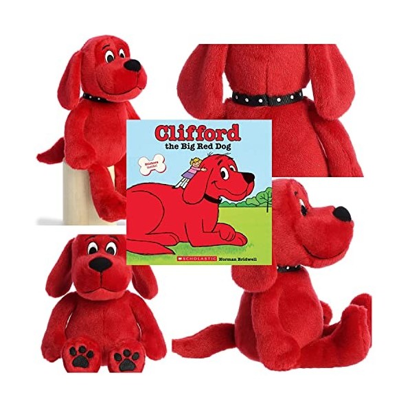 Aurora World Clifford The Big Red Dog Coffret cadeau en peluche et livre de contes 27,9 cm