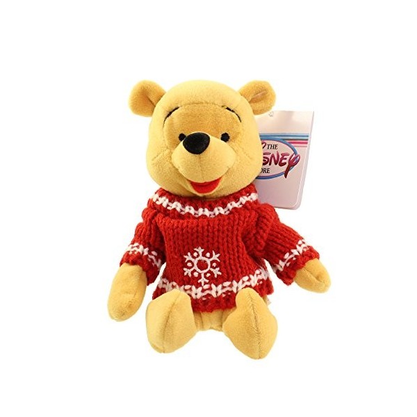 Disney Winnie lourson - Pouf en peluche avec flocons de neige - Rouge - 20,3 cm