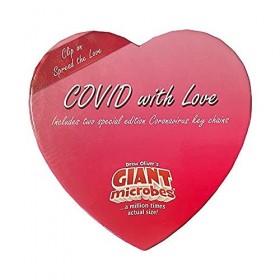 Giantmicrobes Boîte en forme de cœur avec inscription « COVID with Love » – Spread The Love avec adorable boîte en forme de c