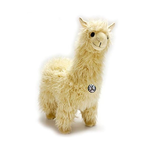 Peluche en alpaga Lama blanc crème de qualité supérieure - Chameau Yuki - Doudou *biz