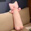 LfrAnk Dessin animé Chat Peluche Long Oreiller Peluche Animal Peluche Coussin Doux Mignon Chat poupée Enfants Fille Cadeau d’