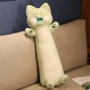 LfrAnk Dessin animé Chat Peluche Long Oreiller Peluche Animal Peluche Coussin Doux Mignon Chat poupée Enfants Fille Cadeau d’