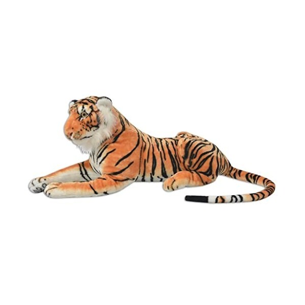 vidaXL Tigre en Peluche Marron XXL Grand Nounours Peluche Géante pour Enfant