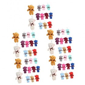 Abaodam 60 Pièces Porte-clés Ours en Peluche Mini Ours pour Le Bricolage Décoration De Baby Shower Jouets De Poupées Articulé