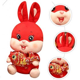 ibasenice 3 Pièces Mascotte De Lannée du Lapin Décor Jouets danimaux Jouet De Mascotte De Lapin en Peluche Jouet en Peluche