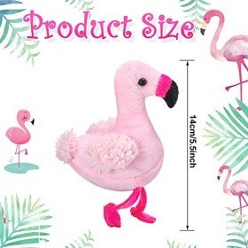 Lot de 9 mini flamants roses en peluche de 11,9 cm avec porte-clés en forme de flamant rose - Décoration à suspendre pour loi