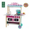 Theo Klein 7329 Cuisine Barbie en bois, Restaurant Bistrot, MDF I Avec grill, four, réfrigérateur I Autres accessoires I Di