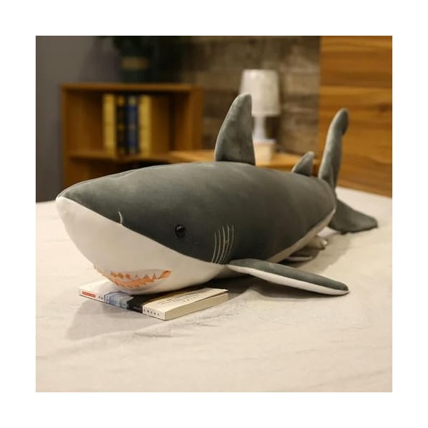 EacTEL Grande Taille Requin en Peluche Jouet Mignon en Peluche Oreiller De Couchage Animal Poupée Cadeau D’Anniversaire Enfan