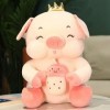 Ermano Peluche Un Beau Petit Cochon de 55 cm avec Un gobelet en Peluche, Un Oreiller en Peluche, Un Animal Kawaii, Une poupée