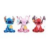 STITCH Lilo&Stitch - Pack 3 Peluches 1141 "/ 29cm, Angel et Leroy Bleu, Rose et Rouge avec Son. Qualité Super Soft